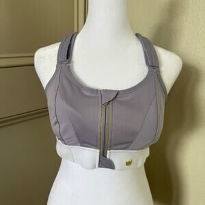SHEFIT Ultimate Sports Bra Lavender High Impact Zip Front Adjustable Medium